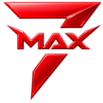 MAX7 GAME official gaming logo featuring a red futuristic MAX7 emblem with a modern 3D design